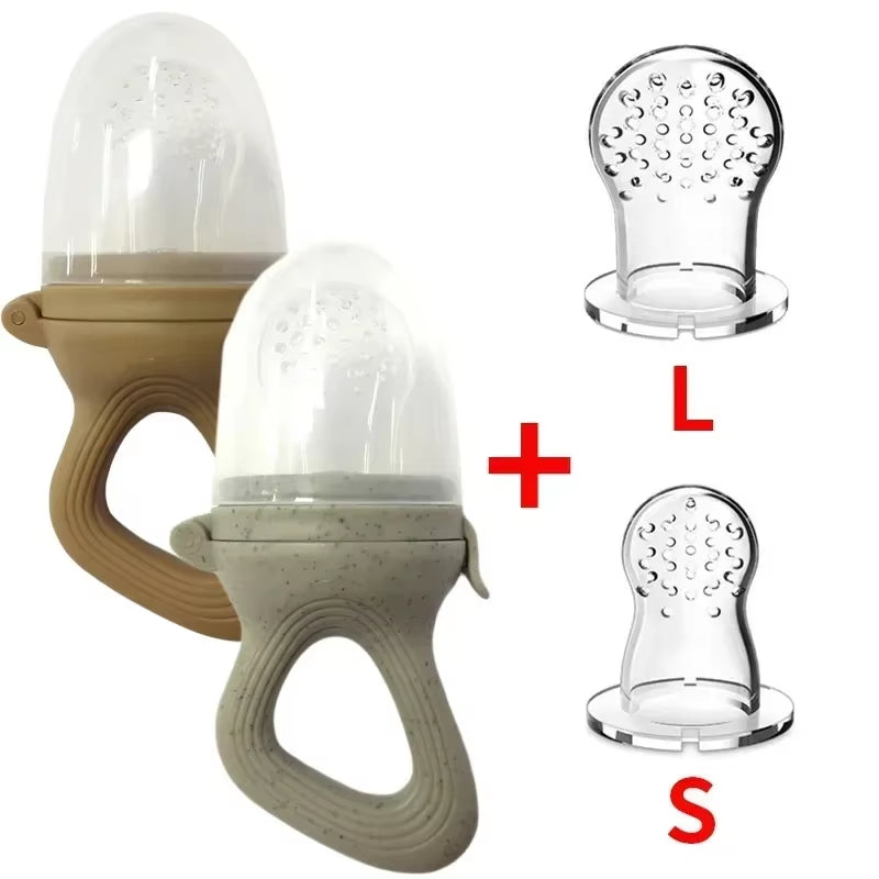 Silicone Baby Fruit Feeder with Cover - Perfect for Fresh Food, Vegetables, and Teething Relief!