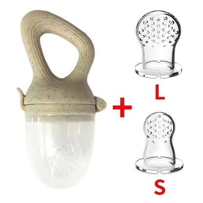 Silicone Baby Fruit Feeder with Cover - Perfect for Fresh Food, Vegetables, and Teething Relief!