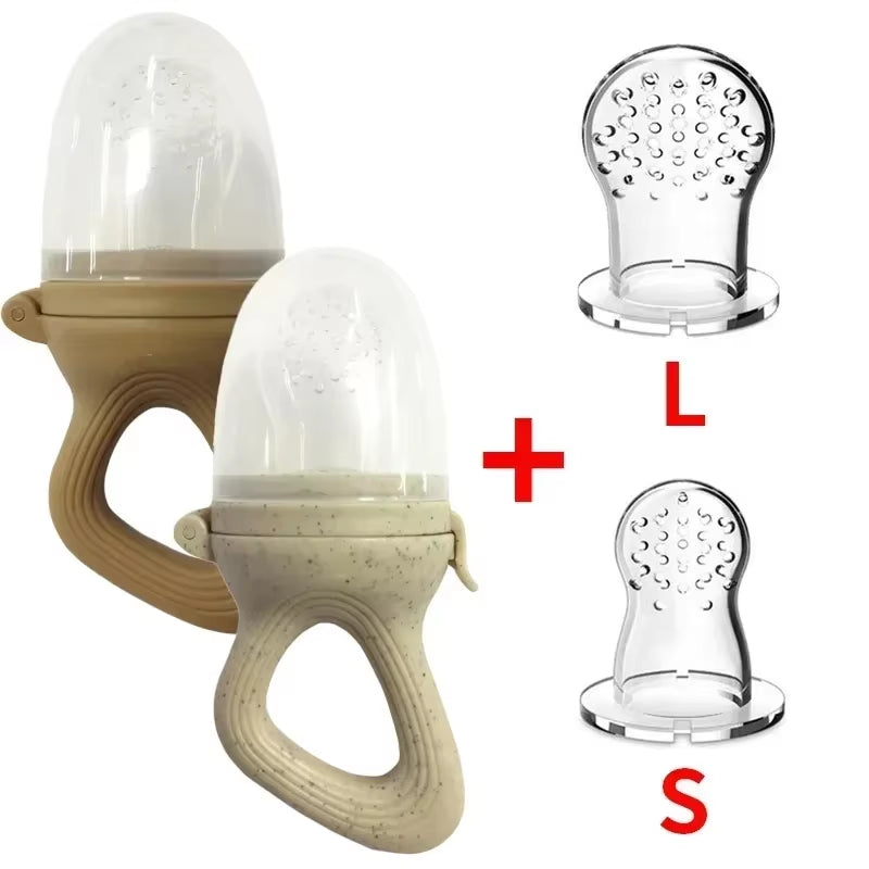 Silicone Baby Fruit Feeder with Cover - Perfect for Fresh Food, Vegetables, and Teething Relief!