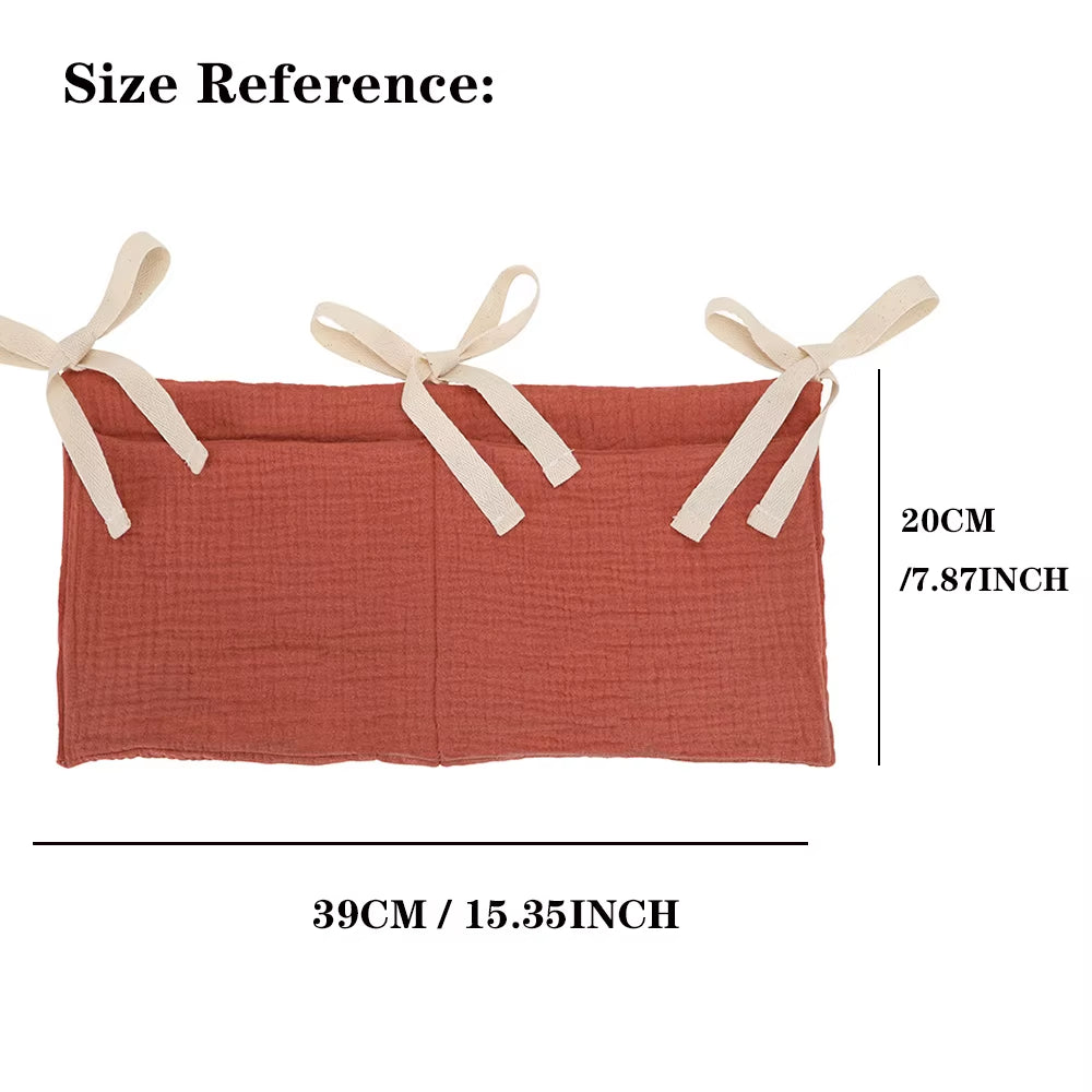 Stylish Baby Crib Organizer with 2 Pockets - Perfect for Diapers, Toys, and Essentials!