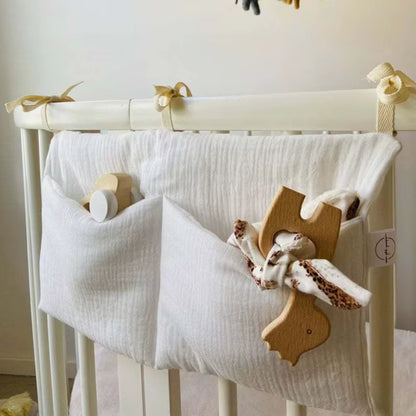 Stylish Baby Crib Organizer with 2 Pockets - Perfect for Diapers, Toys, and Essentials!