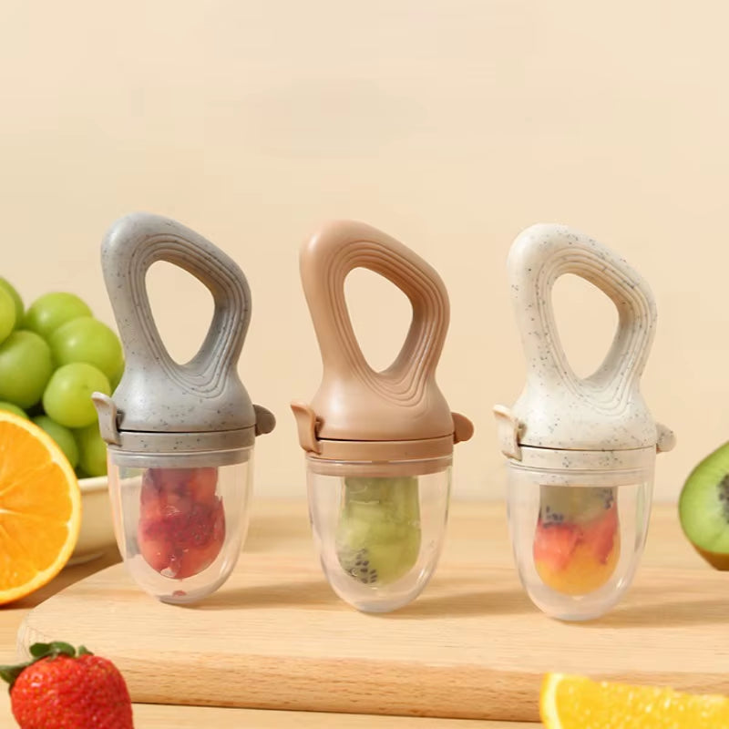 Silicone Baby Fruit Feeder with Cover - Perfect for Fresh Food, Vegetables, and Teething Relief!