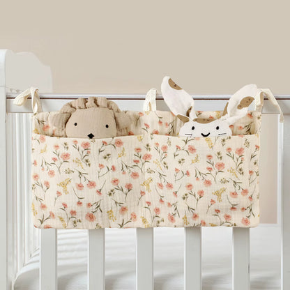 Stylish Baby Crib Organizer with 2 Pockets - Perfect for Diapers, Toys, and Essentials!
