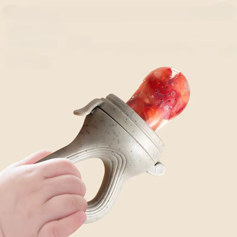 Silicone Baby Fruit Feeder with Cover - Perfect for Fresh Food, Vegetables, and Teething Relief!