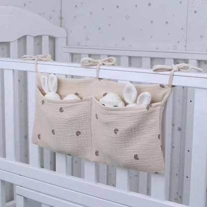 Stylish Baby Crib Organizer with 2 Pockets - Perfect for Diapers, Toys, and Essentials!