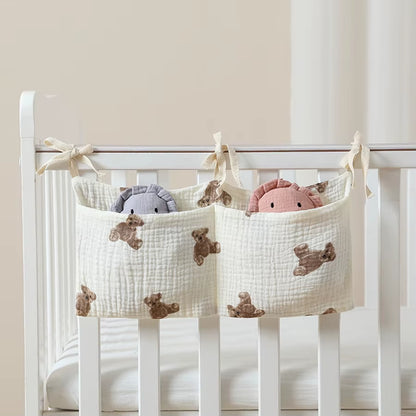 Stylish Baby Crib Organizer with 2 Pockets - Perfect for Diapers, Toys, and Essentials!