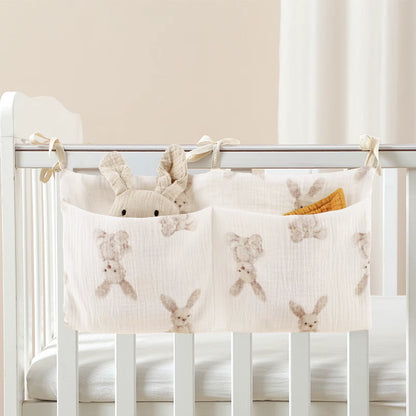 Stylish Baby Crib Organizer with 2 Pockets - Perfect for Diapers, Toys, and Essentials!
