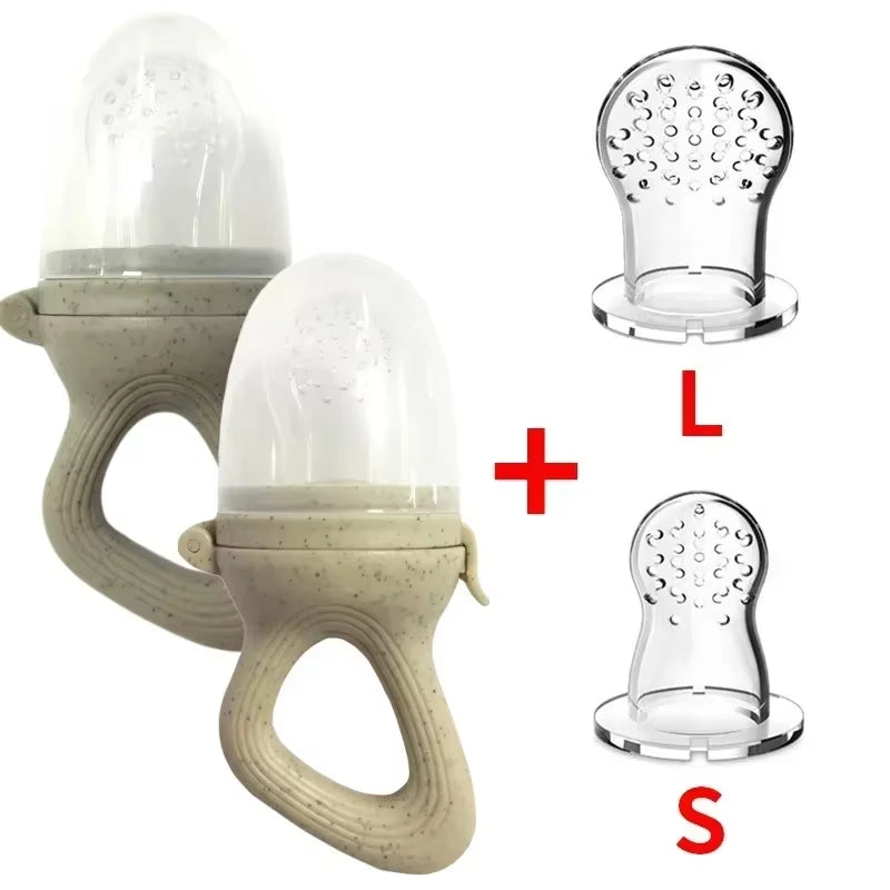 Silicone Baby Fruit Feeder with Cover - Perfect for Fresh Food, Vegetables, and Teething Relief!